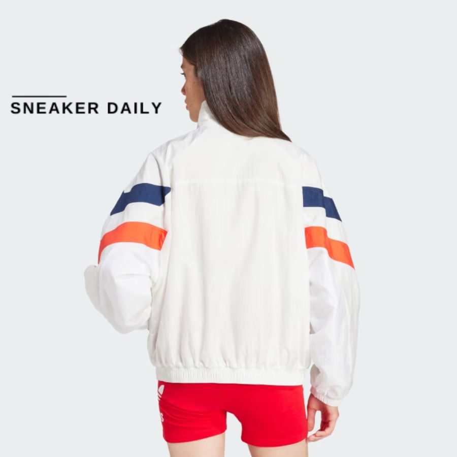 áo adidas half-zip windbreaker white is2320