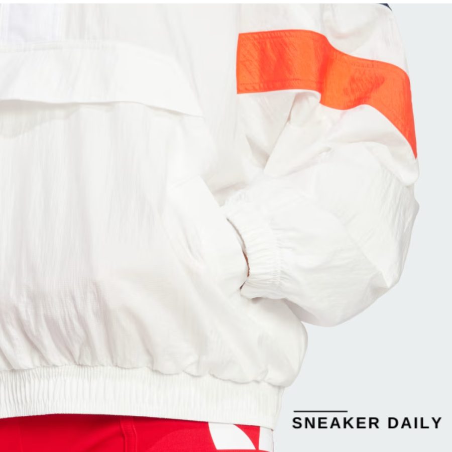 áo adidas half-zip windbreaker white is2320