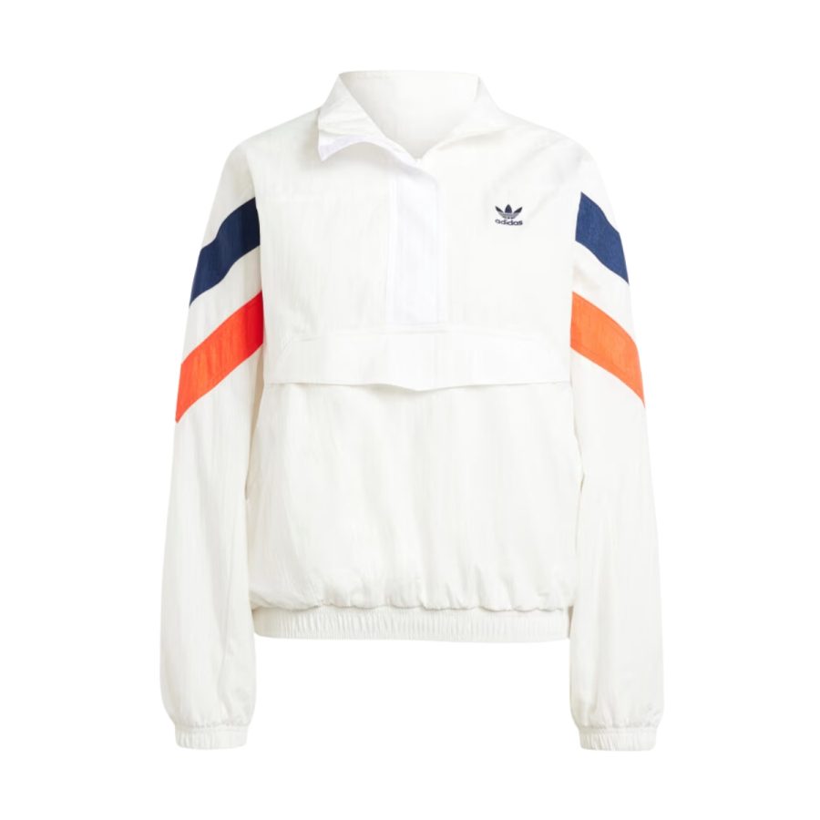 áo adidas half-zip windbreaker white is2320