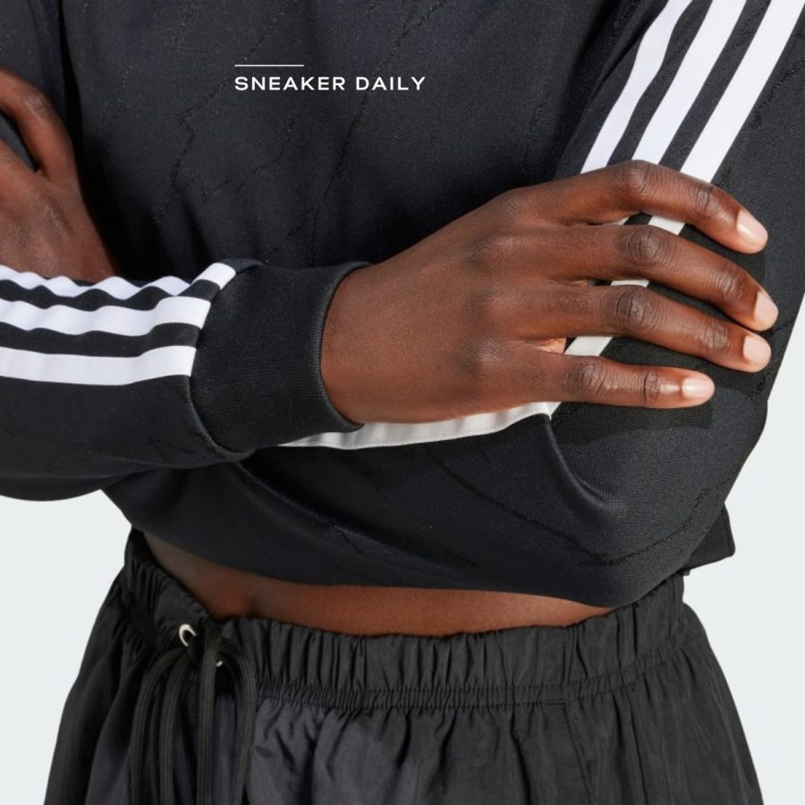 áo adidas long sleeve cropped jersey - black it9707