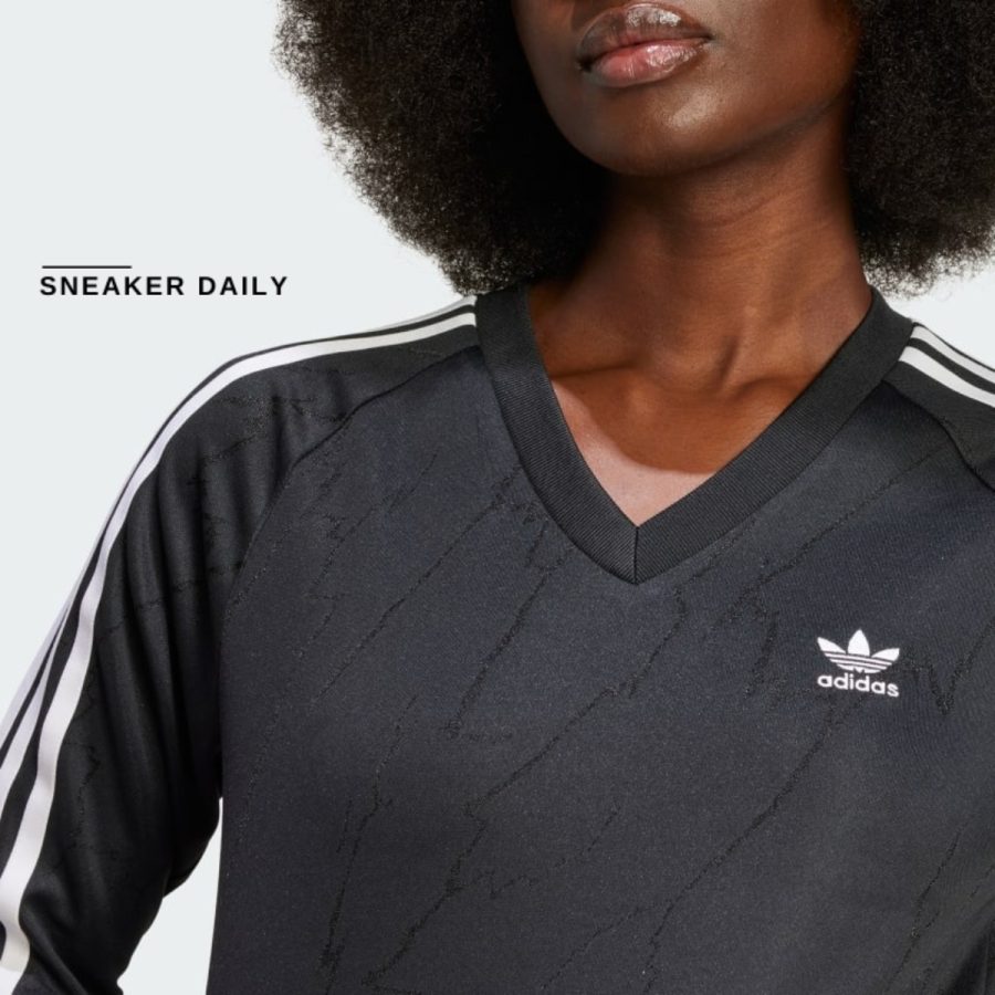 áo adidas long sleeve cropped jersey - black it9707