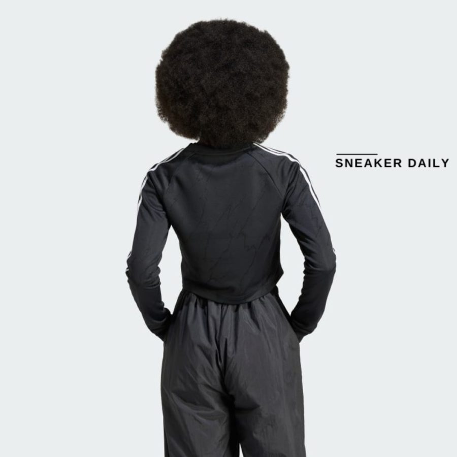 áo adidas long sleeve cropped jersey - black it9707