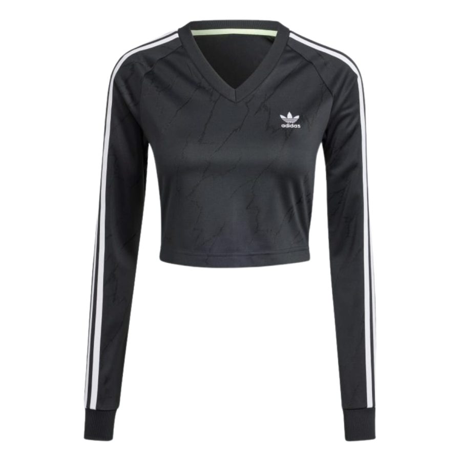 áo adidas long sleeve cropped jersey - black it9707