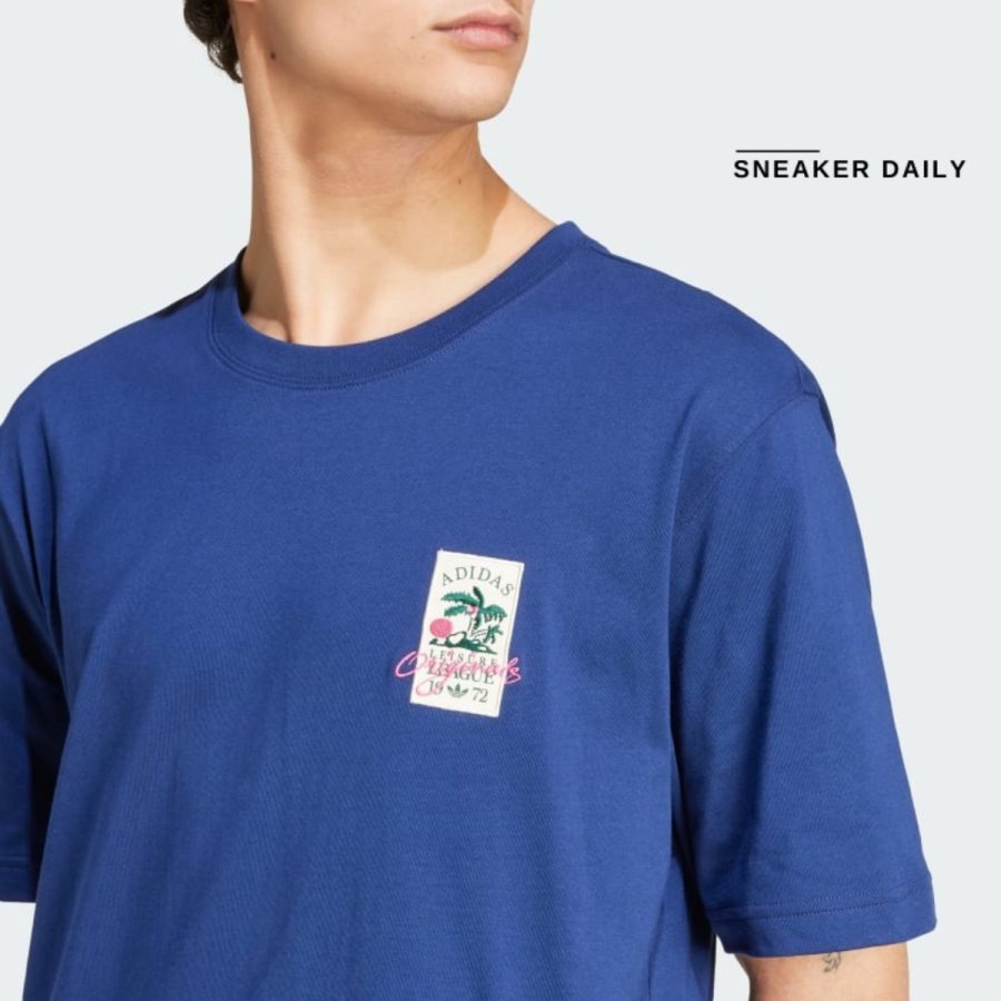 áo adidas originals leisure league badge tee - dark blue jd6347