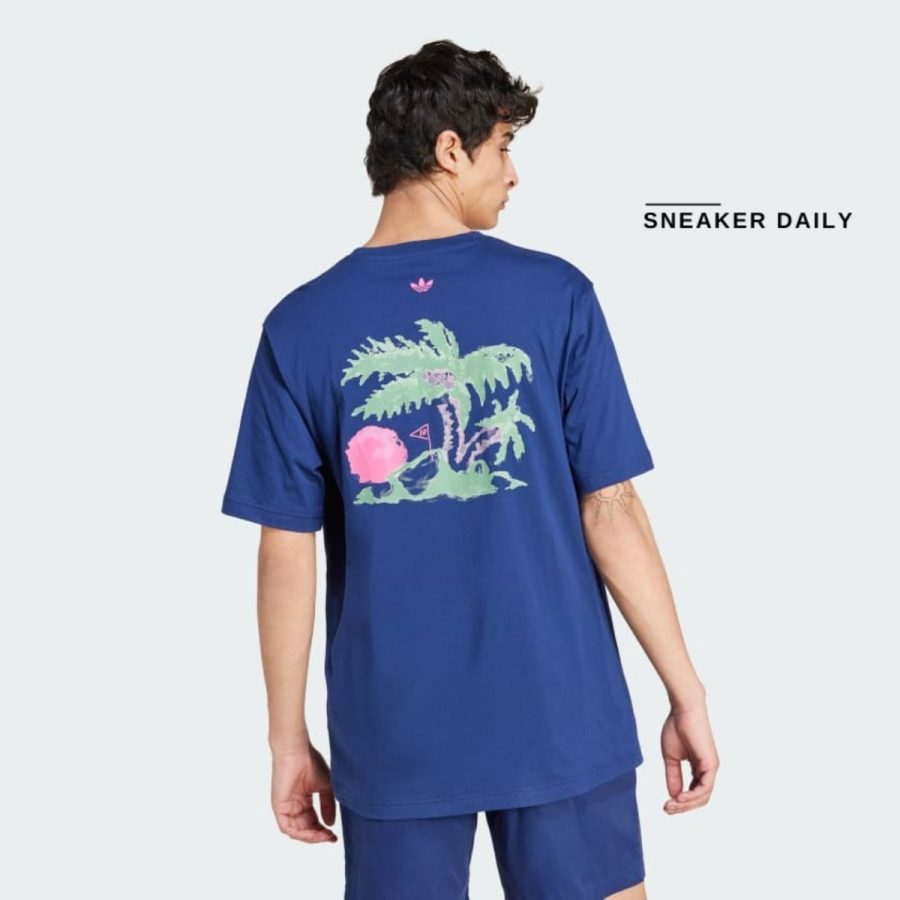 áo adidas originals leisure league badge tee - dark blue jd6347
