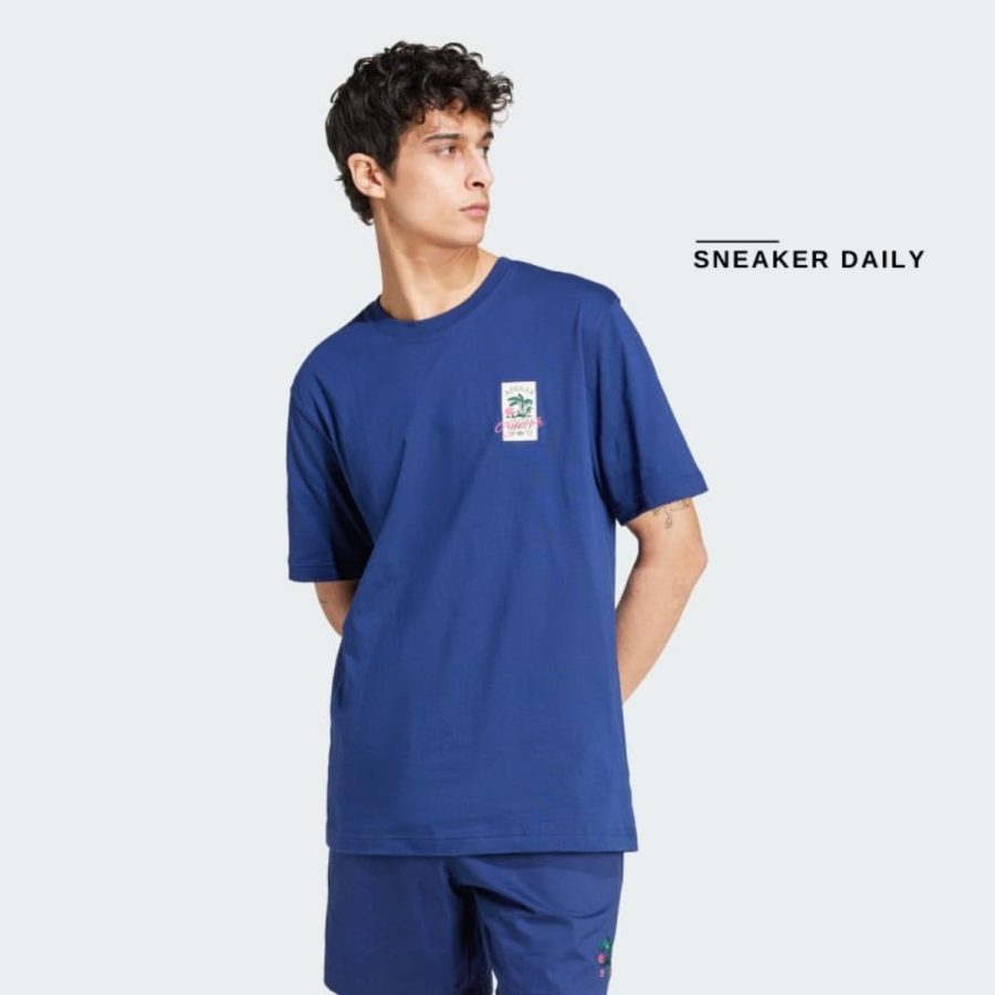 áo adidas originals leisure league badge tee - dark blue jd6347