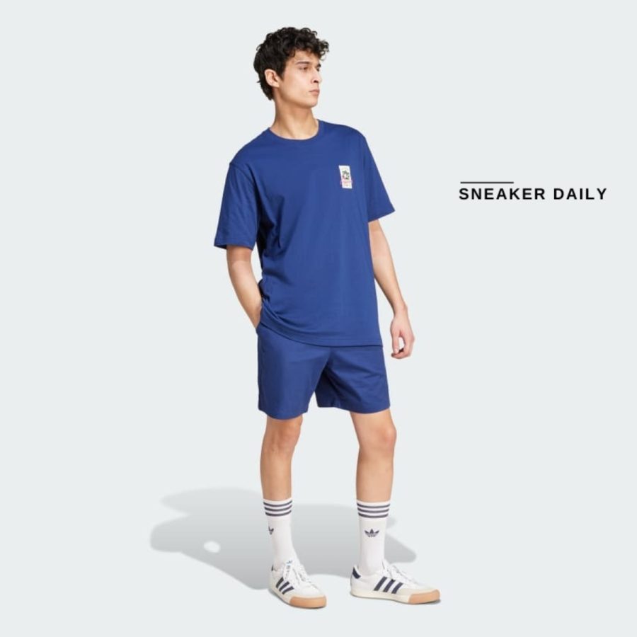 áo adidas originals leisure league badge tee - dark blue jd6347