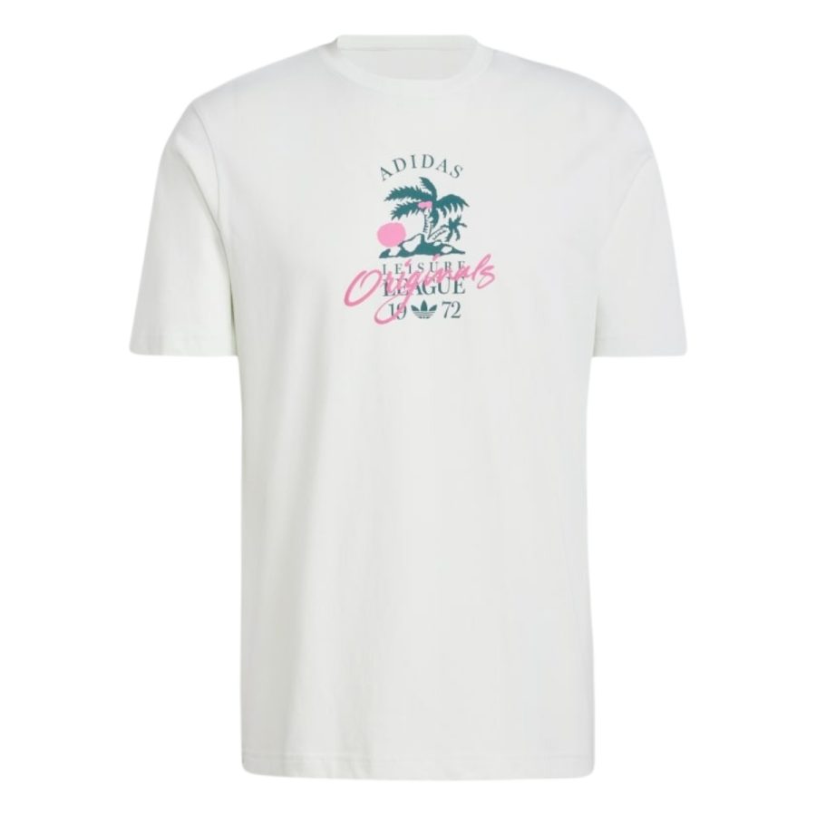 áo adidas originals leisure league logo tee - white jd6342