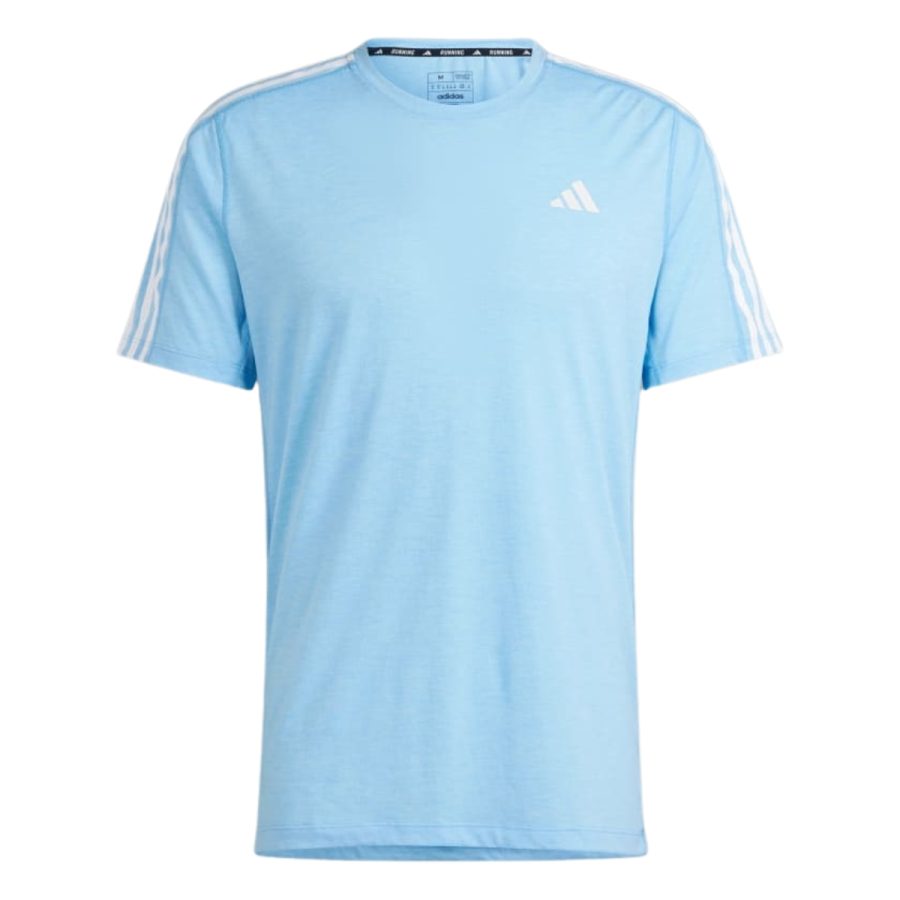 áo adidas own the run 3-stripes tee - semi blue burst in8270