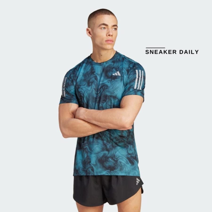 áo adidas own the run allover print tee - arctic fusion il4800
