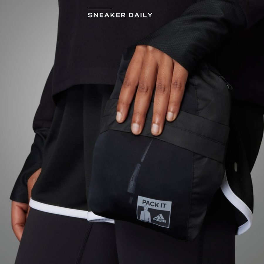 áo adidas own the run hooded running windbreaker - black h59271