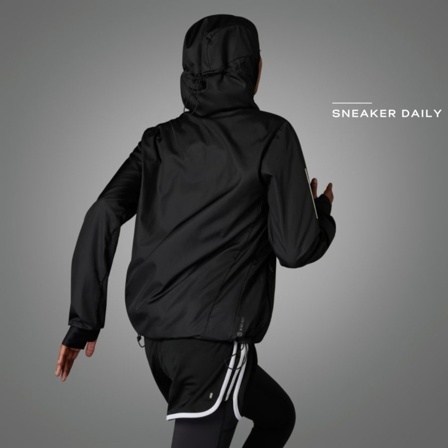 áo adidas own the run hooded running windbreaker - black h59271