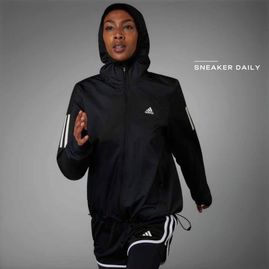 áo adidas own the run hooded running windbreaker - black h59271