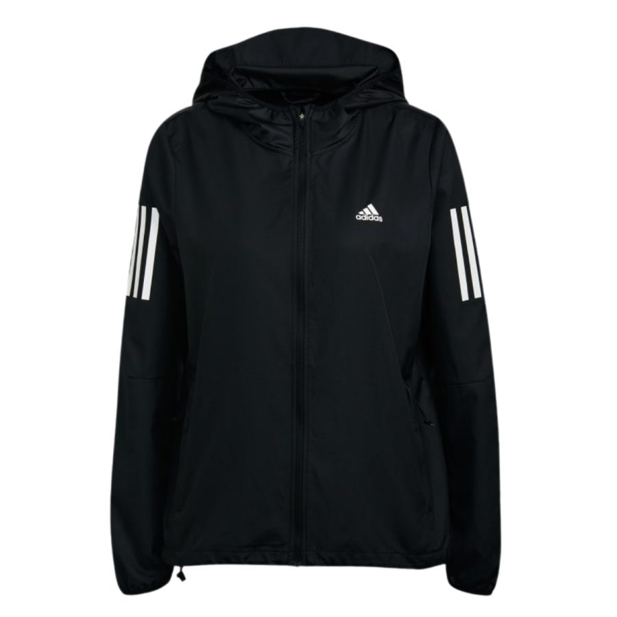 áo adidas own the run hooded running windbreaker - black h59271