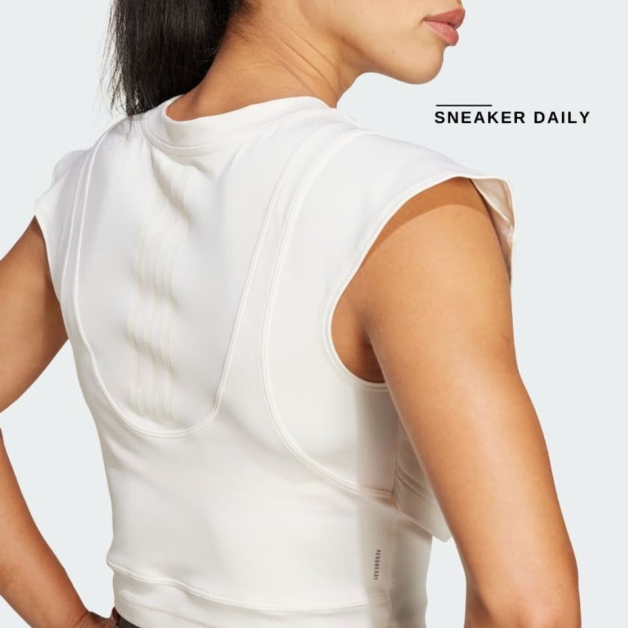 áo adidas power boxy french terry 3-stripes tank top - chalk white iw3188