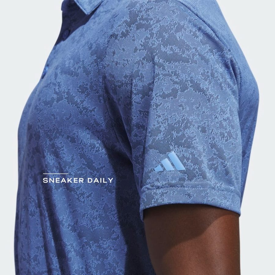 áo adidas textured jacquard golf polo shirt - blue fusion hs7609