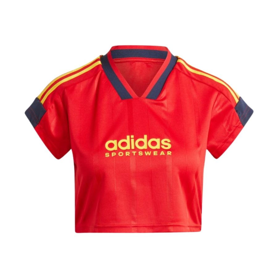 áo adidas tiro cut 3-stripes crop jersey - better scarlet iz2091