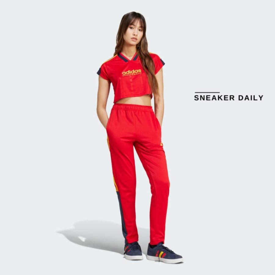 áo adidas tiro cut 3-stripes crop jersey - better scarlet iz2091