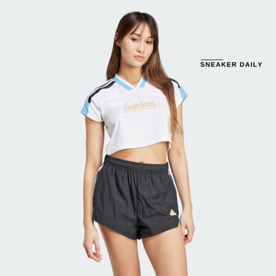 áo adidas tiro cut 3-stripes crop jersey - white iz2083