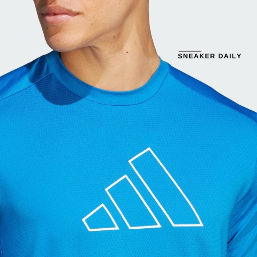áo adidas train icons big logo training tee - bright royal in9815