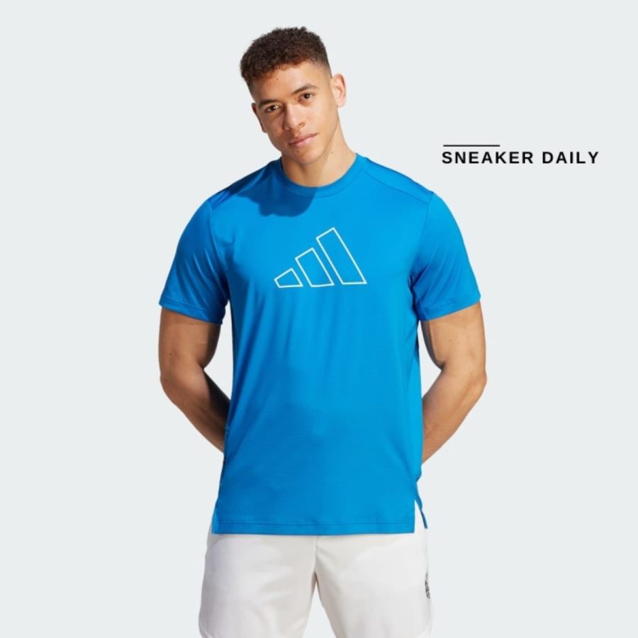áo adidas train icons big logo training tee - bright royal in9815