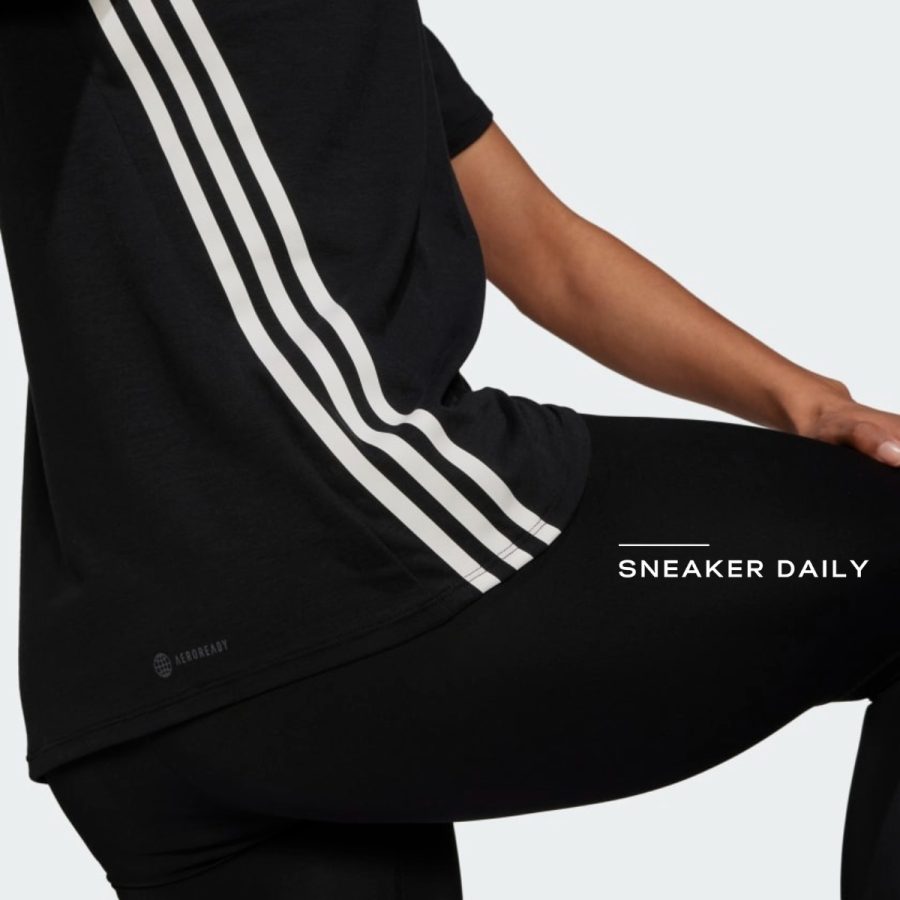 áo adidas trainicons 3-stripes tee - black hk6975