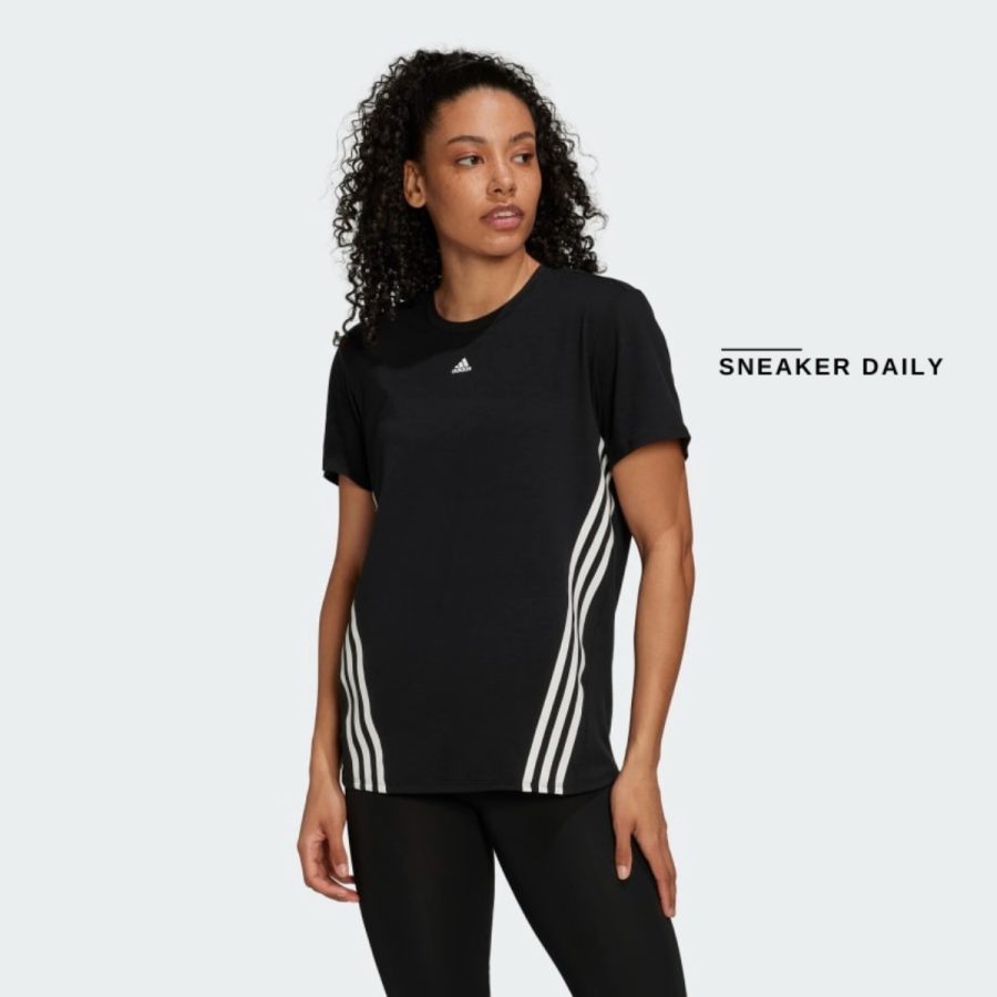 áo adidas trainicons 3-stripes tee - black hk6975