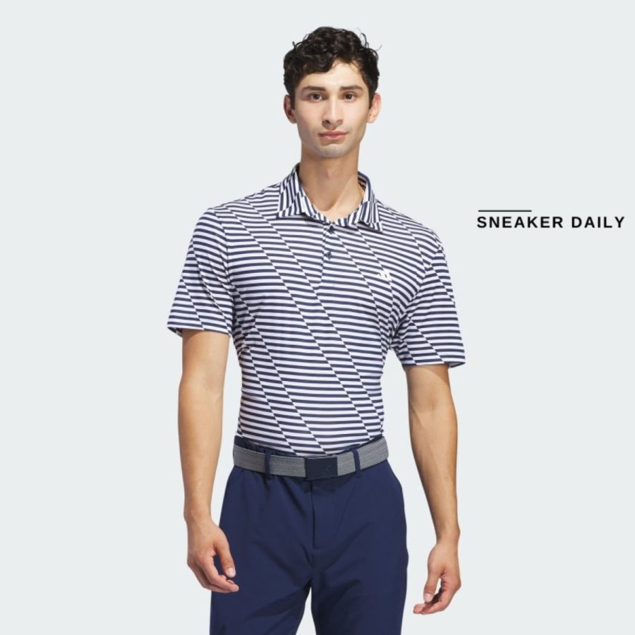 áo adidas ultimate365 mesh print polo - collegiate navy iu4393