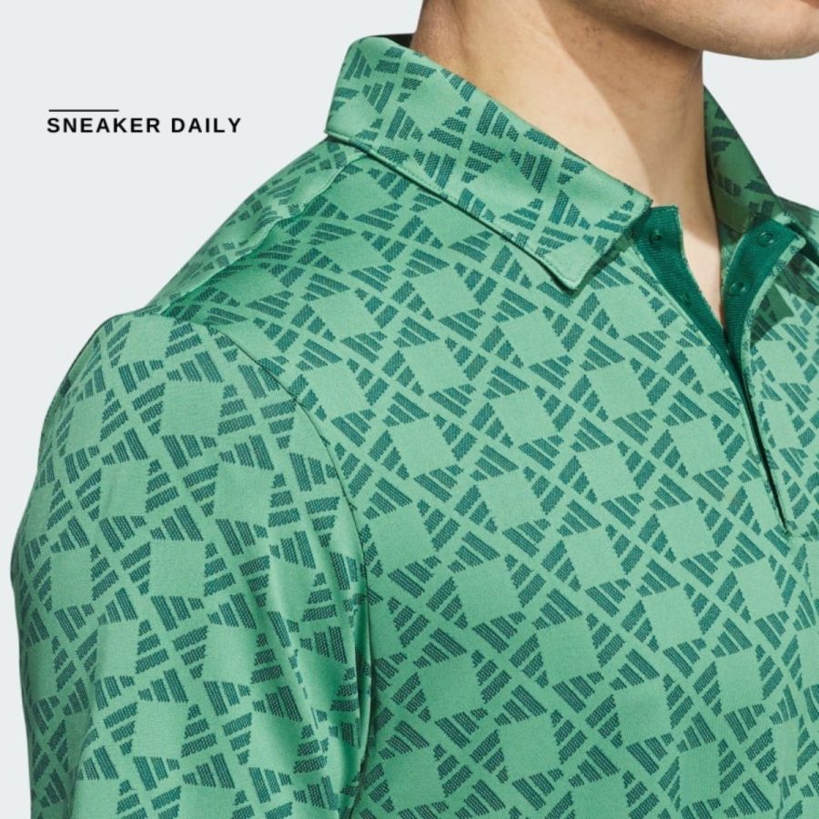 áo adidas ultimate365 tour heat.rdy jacquard polo shirt - collegiate green iz3007