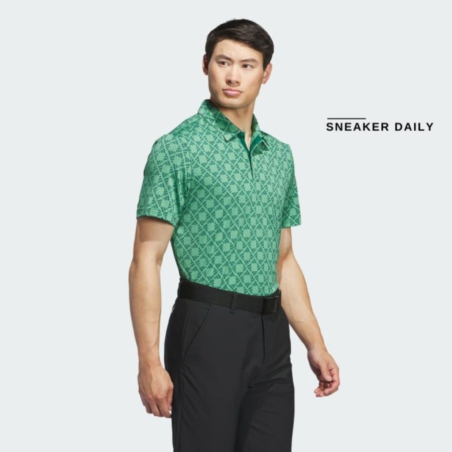 áo adidas ultimate365 tour heat.rdy jacquard polo shirt - collegiate green iz3007