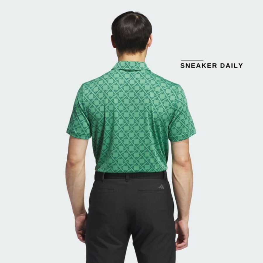 áo adidas ultimate365 tour heat.rdy jacquard polo shirt - collegiate green iz3007