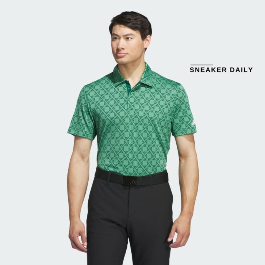 áo adidas ultimate365 tour heat.rdy jacquard polo shirt - collegiate green iz3007