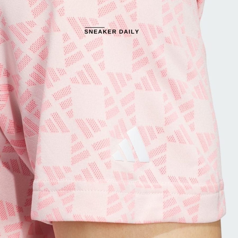 áo adidas ultimate365 tour heat.rdy jacquard polo shirt - semi pink spark iw1475