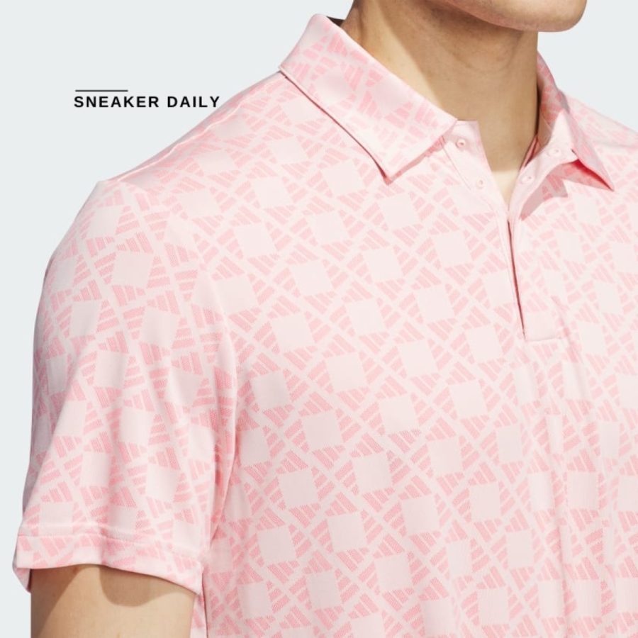 áo adidas ultimate365 tour heat.rdy jacquard polo shirt - semi pink spark iw1475