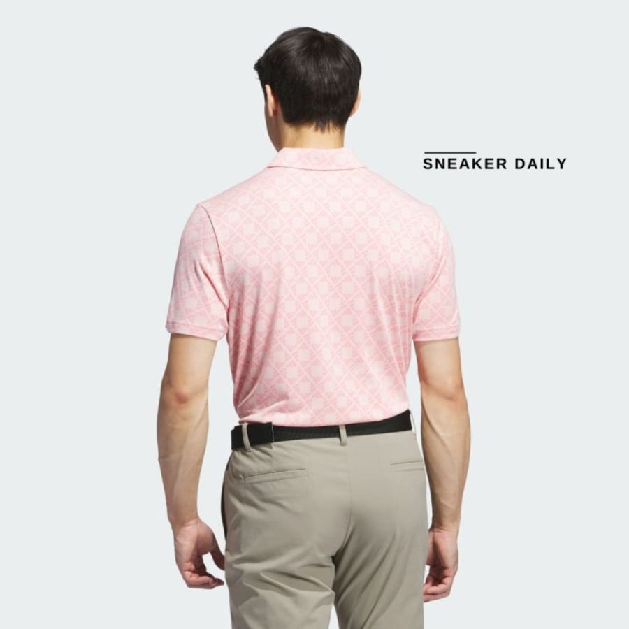 áo adidas ultimate365 tour heat.rdy jacquard polo shirt - semi pink spark iw1475