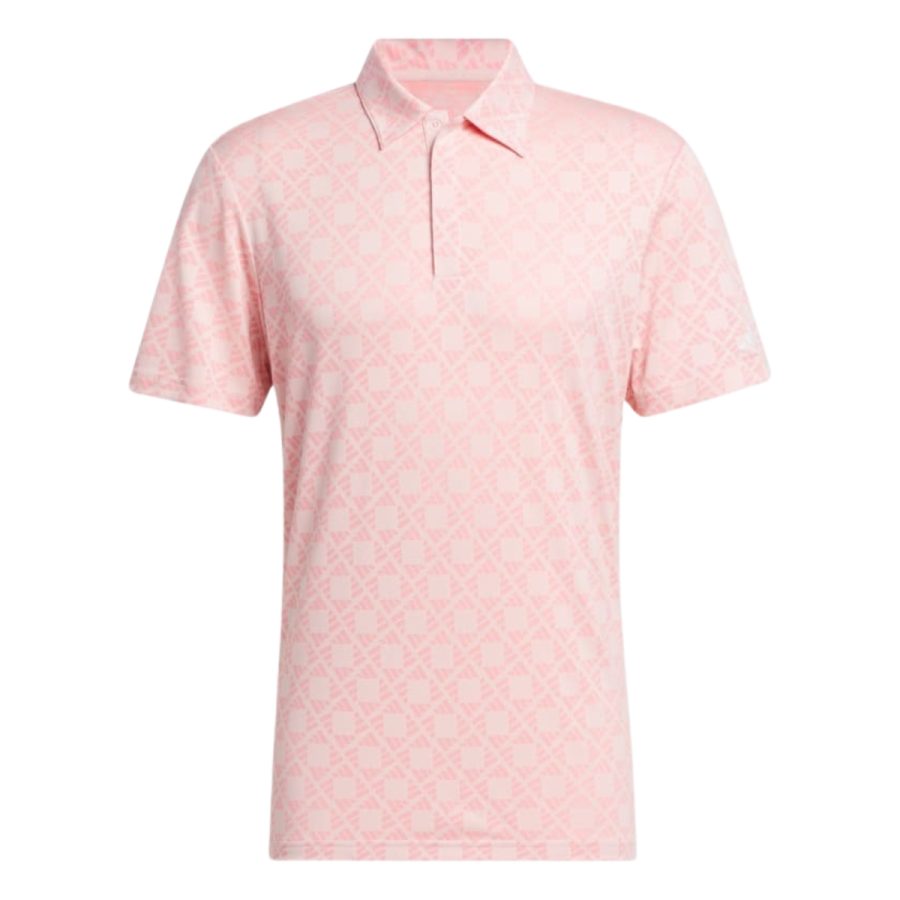 áo adidas ultimate365 tour heat.rdy jacquard polo shirt - semi pink spark iw1475