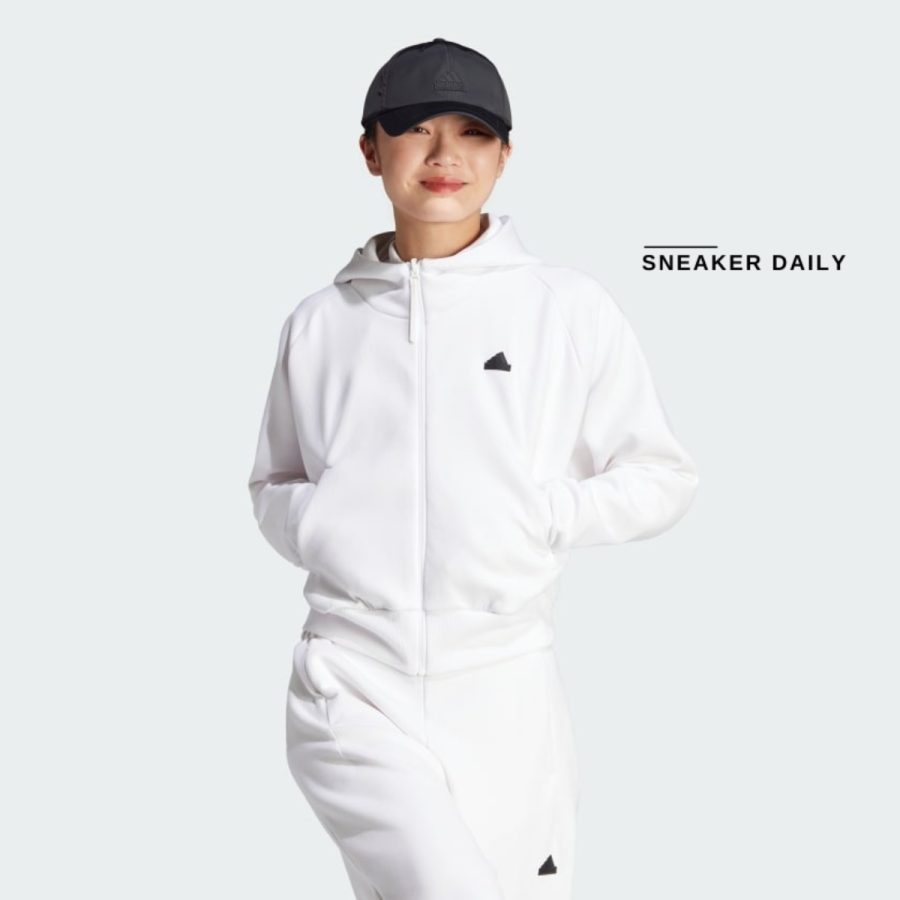 áo adidas z.n.e. full-zip hoodie - white in5133