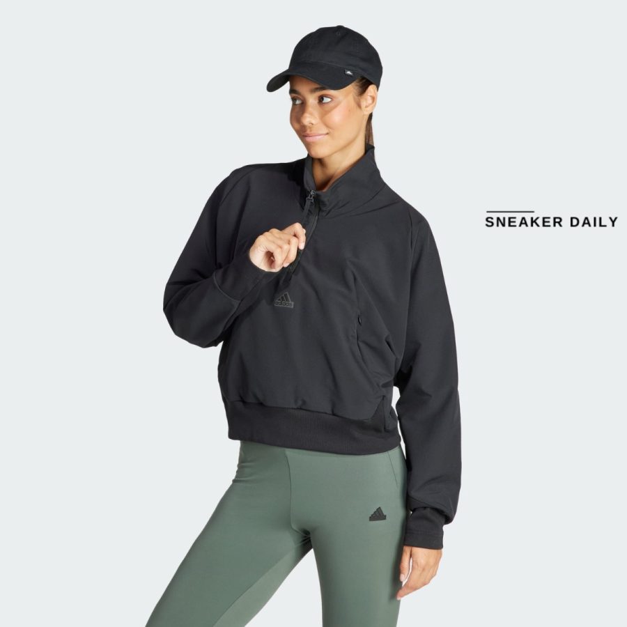 áo adidas z.n.e. woven quarter-zip track top - black is1875