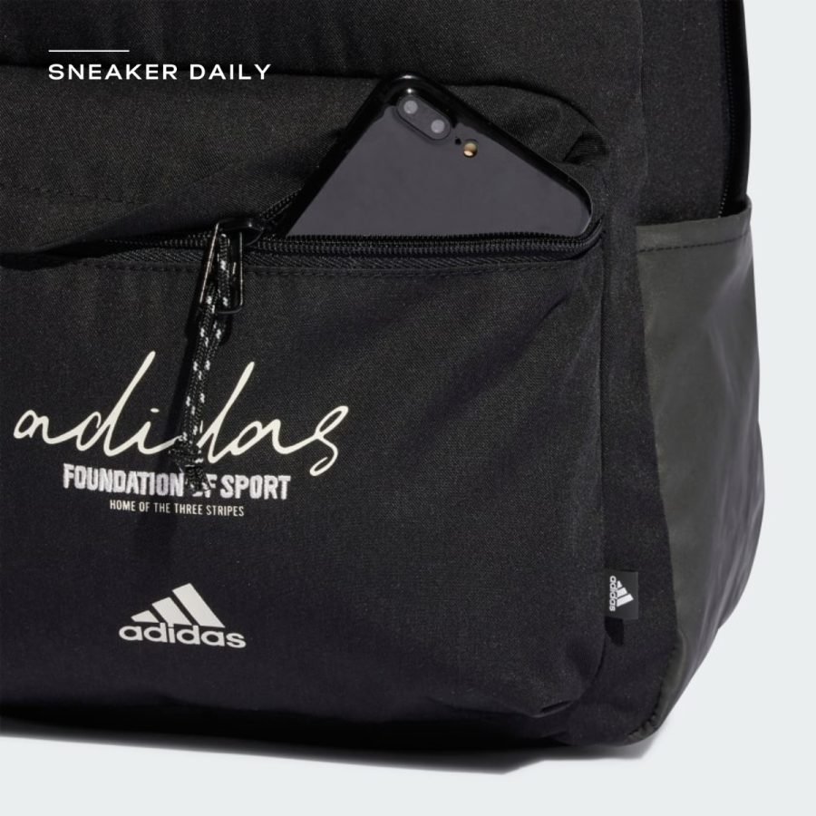 balo adidas brand love allover print classic backpack - black ix6802