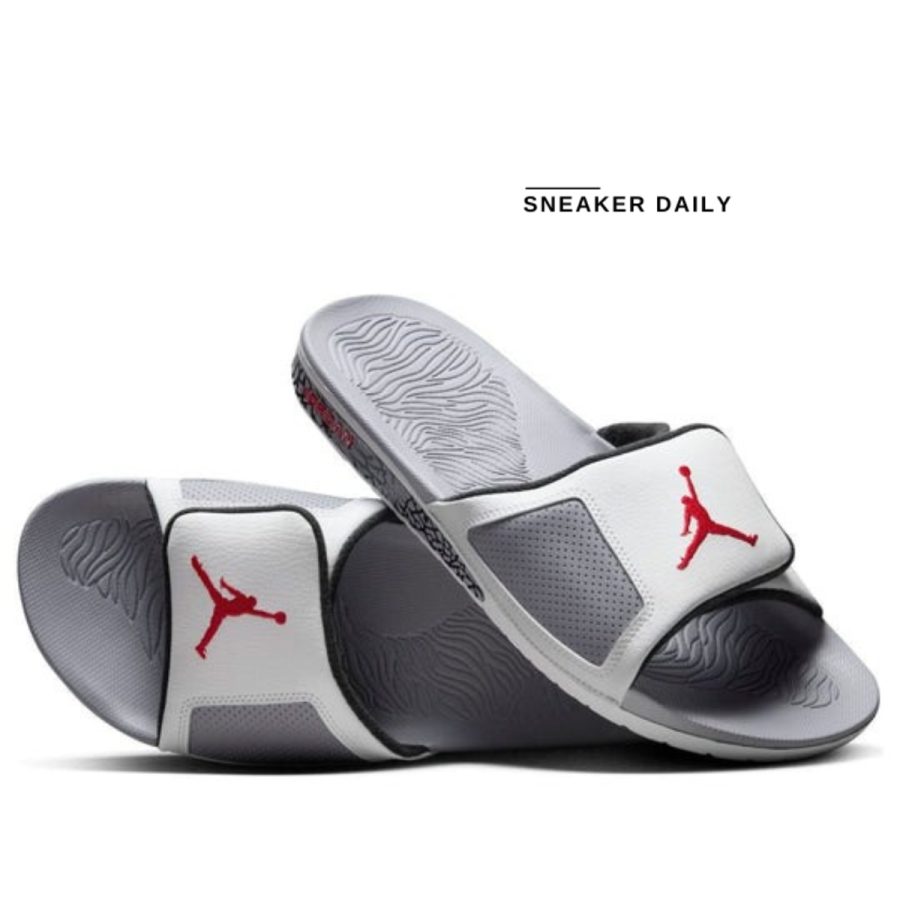 dép air jordan hydro 3 retro slide 'white cement' 854556-101