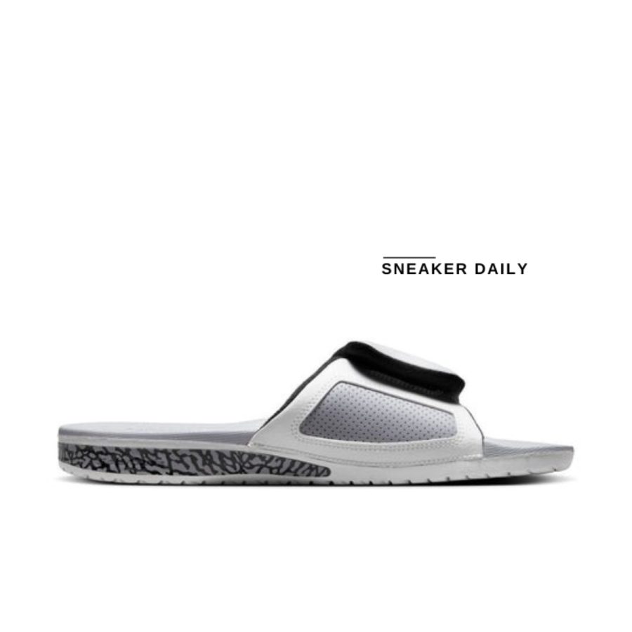 dép air jordan hydro 3 retro slide 'white cement' 854556-101