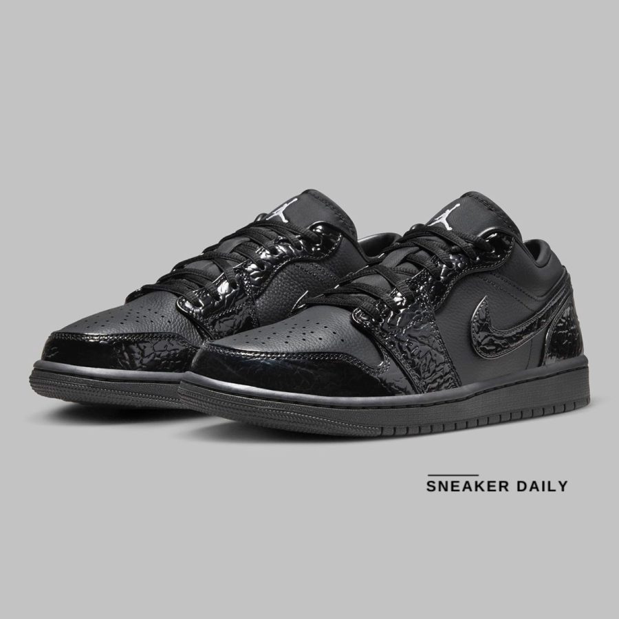 giày air jordan 1 low 'black croc' hj7743-010