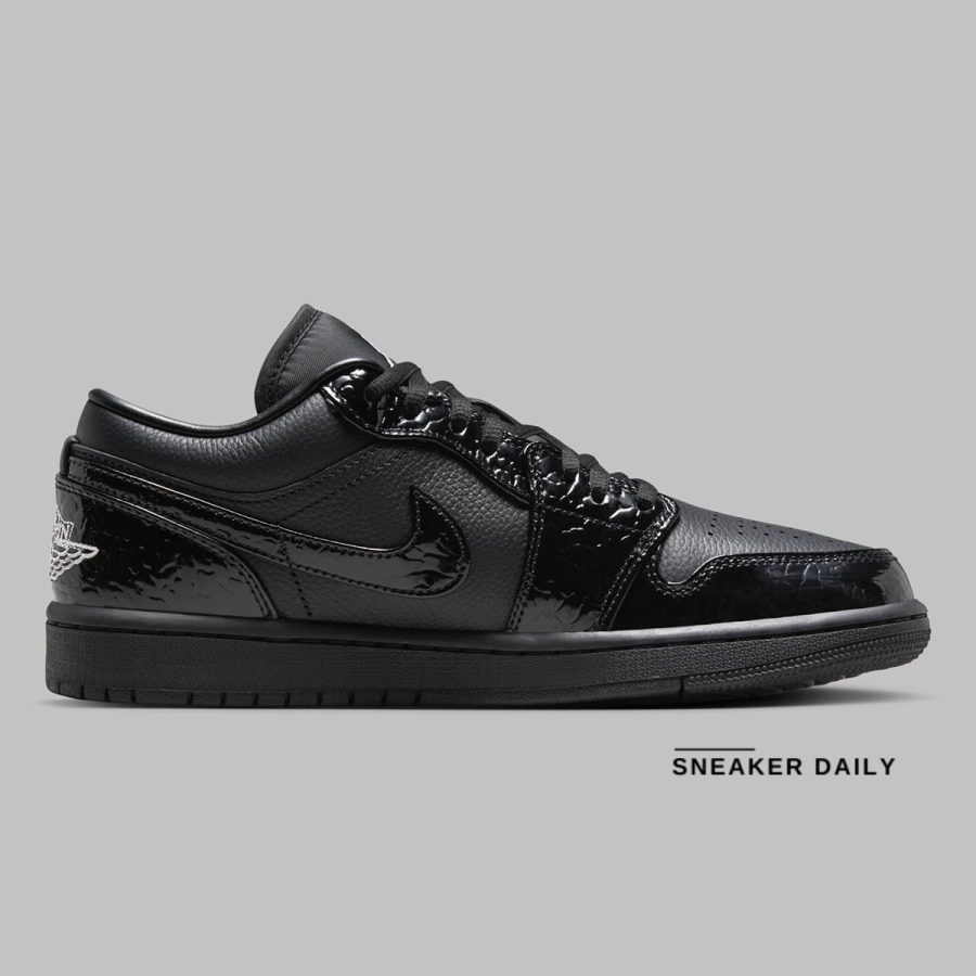 giày air jordan 1 low 'black croc' hj7743-010