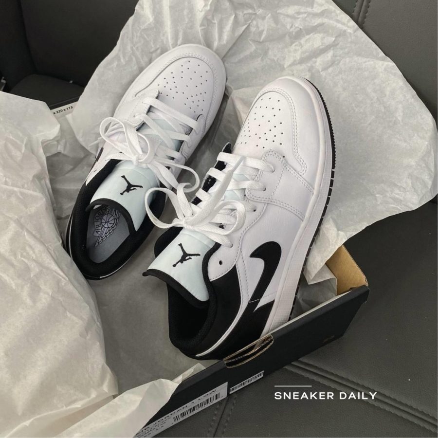 giày air jordan 1 low gs 'white black' 553560-132