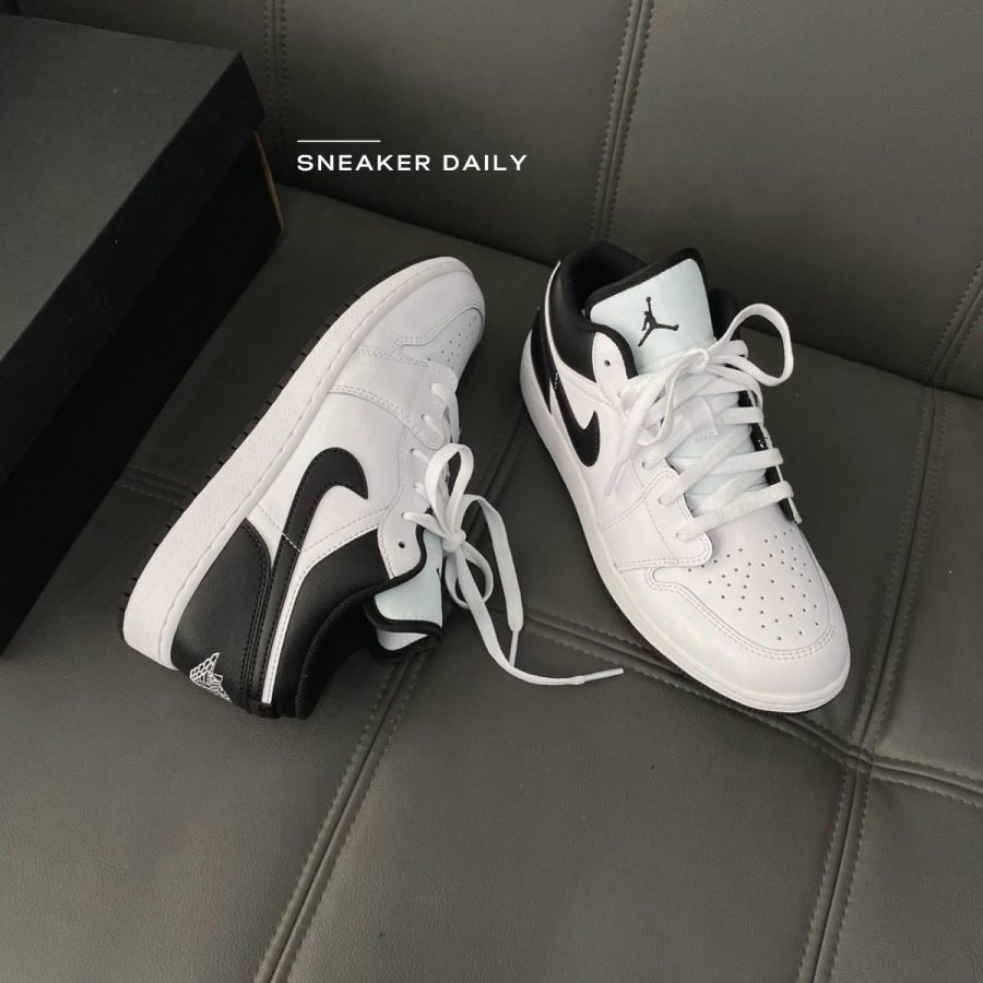 giày air jordan 1 low gs 'white black' 553560-132