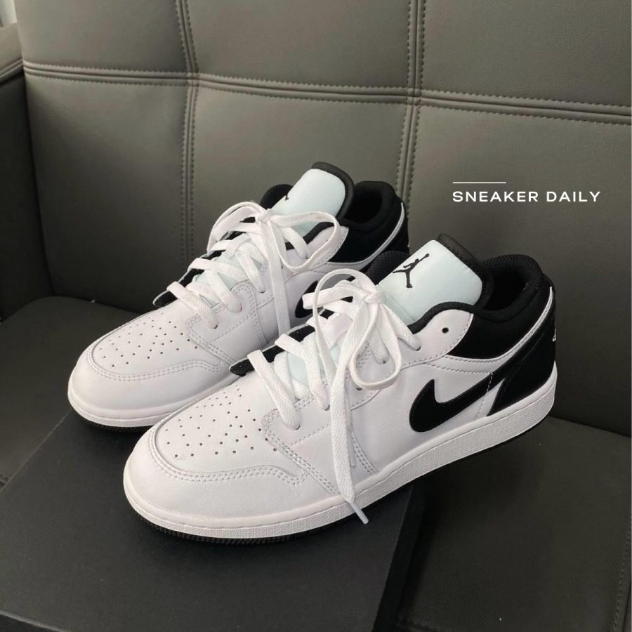 giày air jordan 1 low gs 'white black' 553560-132