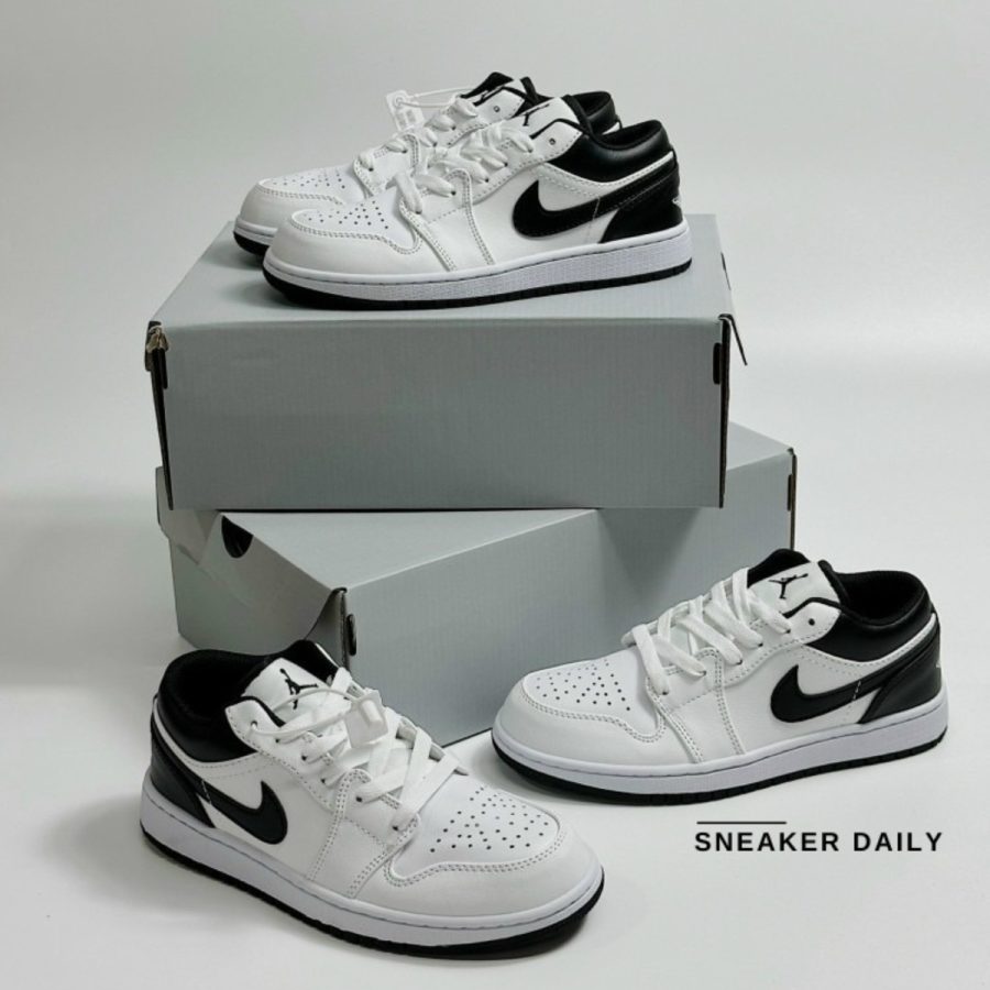 giày air jordan 1 low gs 'white black' 553560-132