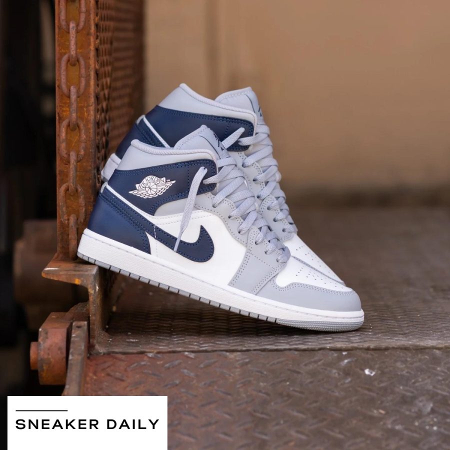 giày air jordan 1 mid 'wolf grey midnight navy' dq8426-104