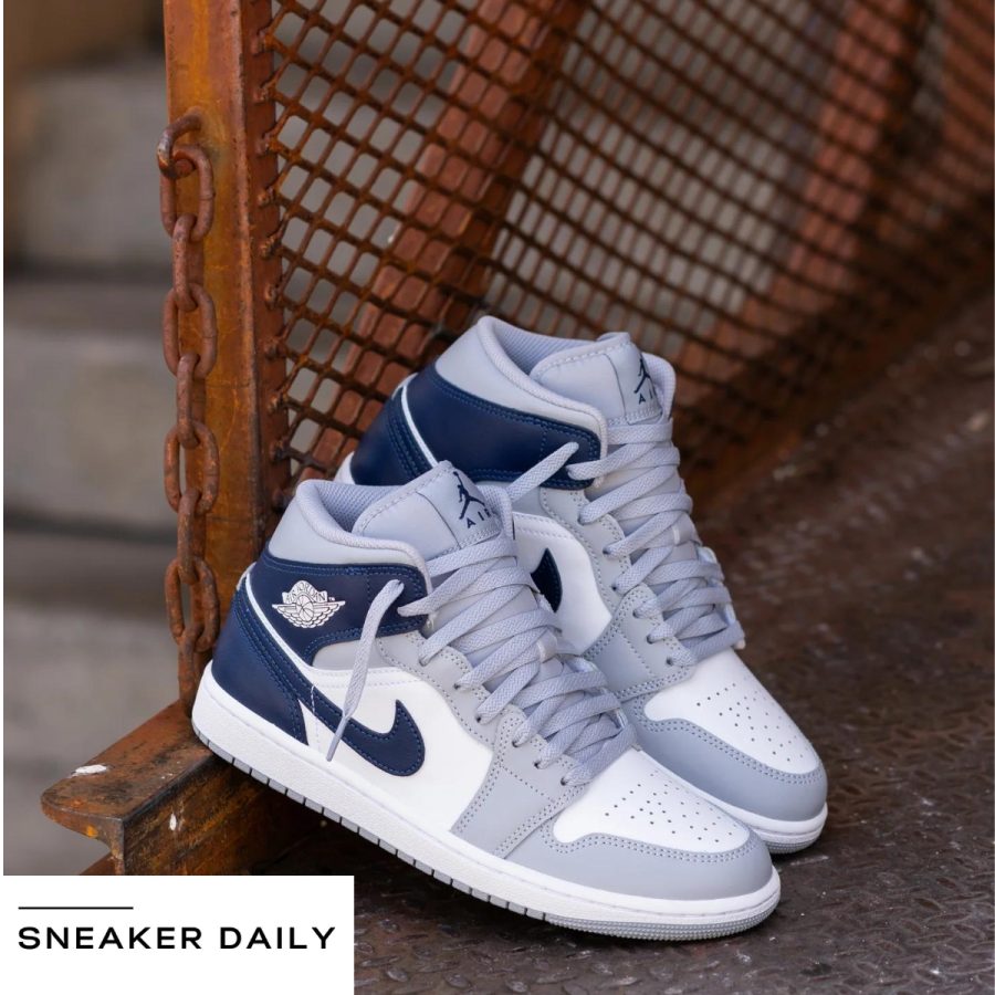 giày air jordan 1 mid 'wolf grey midnight navy' dq8426-104