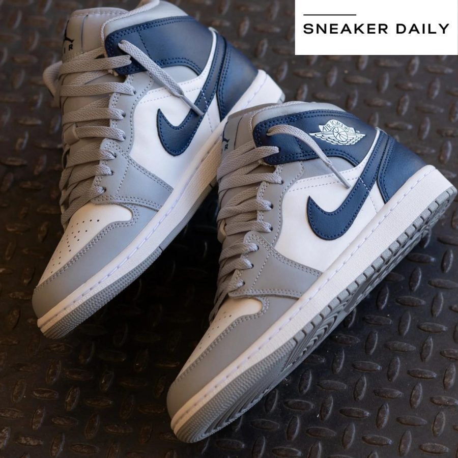 giày air jordan 1 mid 'wolf grey midnight navy' dq8426-104